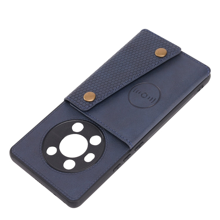 For Honor Magic3 Double Buckle PU + TPU Shockproof Magnetic Case with Card Slots & Holder