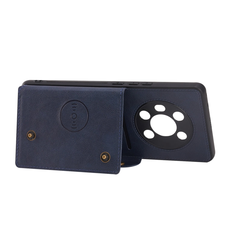 For Honor Magic3 Double Buckle PU + TPU Shockproof Magnetic Case with Card Slots & Holder