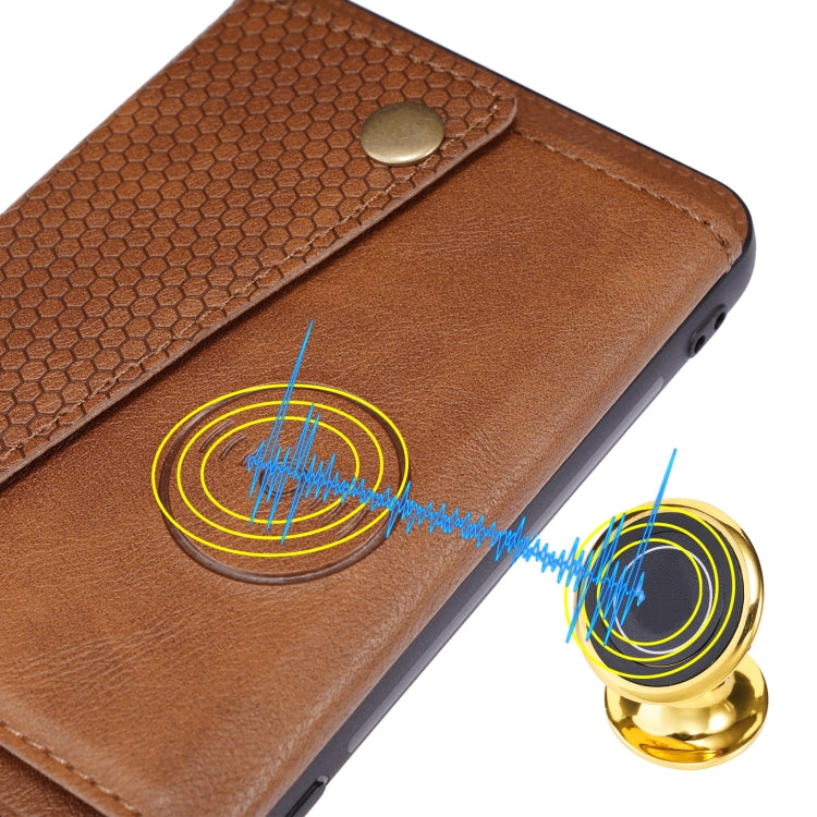 For Honor Magic3 Double Buckle PU + TPU Shockproof Magnetic Case with Card Slots & Holder