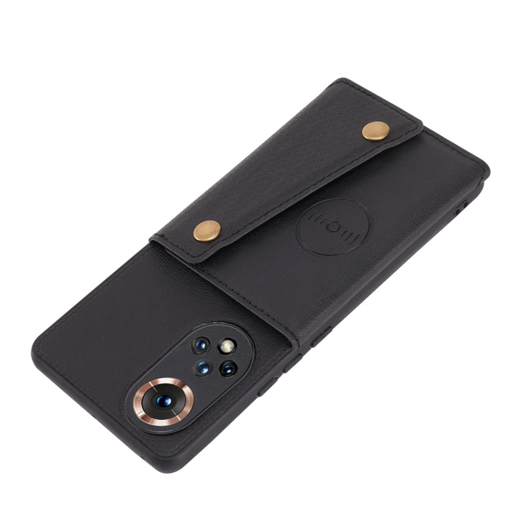 For Honor 50 Double Buckle PU + TPU Shockproof Magnetic Case with Card Slots & Holder