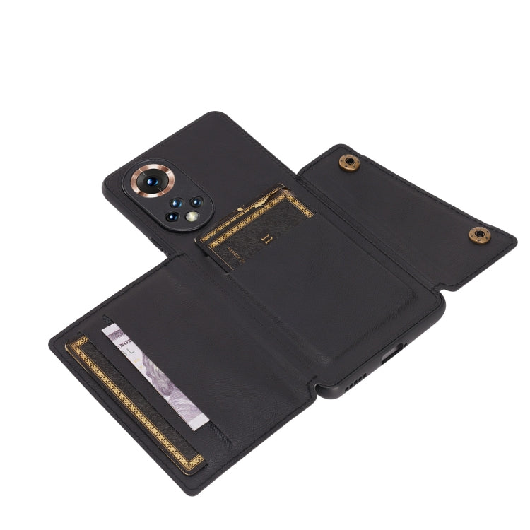 For Honor 50 Double Buckle PU + TPU Shockproof Magnetic Case with Card Slots & Holder