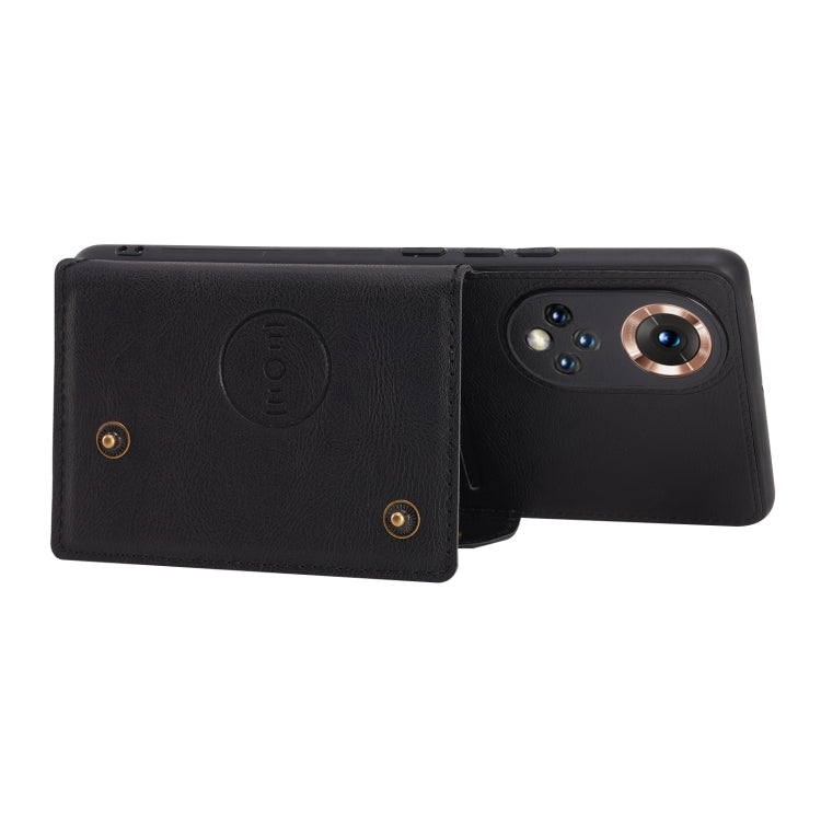 For Honor 50 Double Buckle PU + TPU Shockproof Magnetic Case with Card Slots & Holder