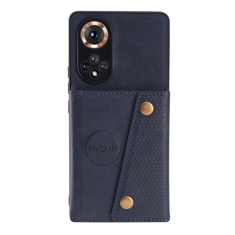 For Honor 50 Double Buckle PU + TPU Shockproof Magnetic Case with Card Slots & Holder