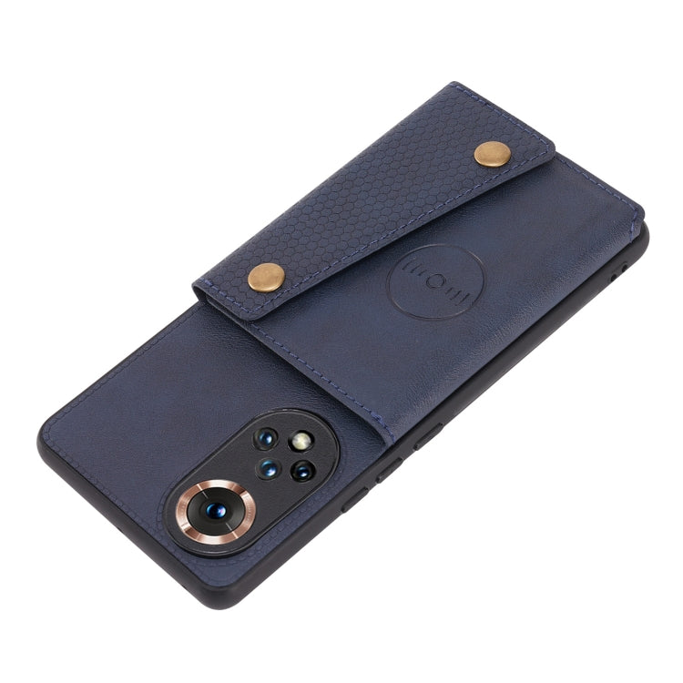 For Honor 50 Double Buckle PU + TPU Shockproof Magnetic Case with Card Slots & Holder