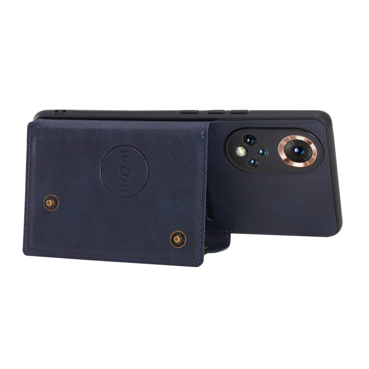 For Honor 50 Double Buckle PU + TPU Shockproof Magnetic Case with Card Slots & Holder