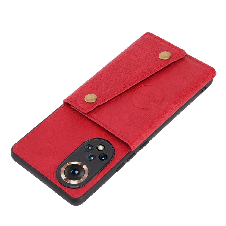 For Honor 50 Double Buckle PU + TPU Shockproof Magnetic Case with Card Slots & Holder