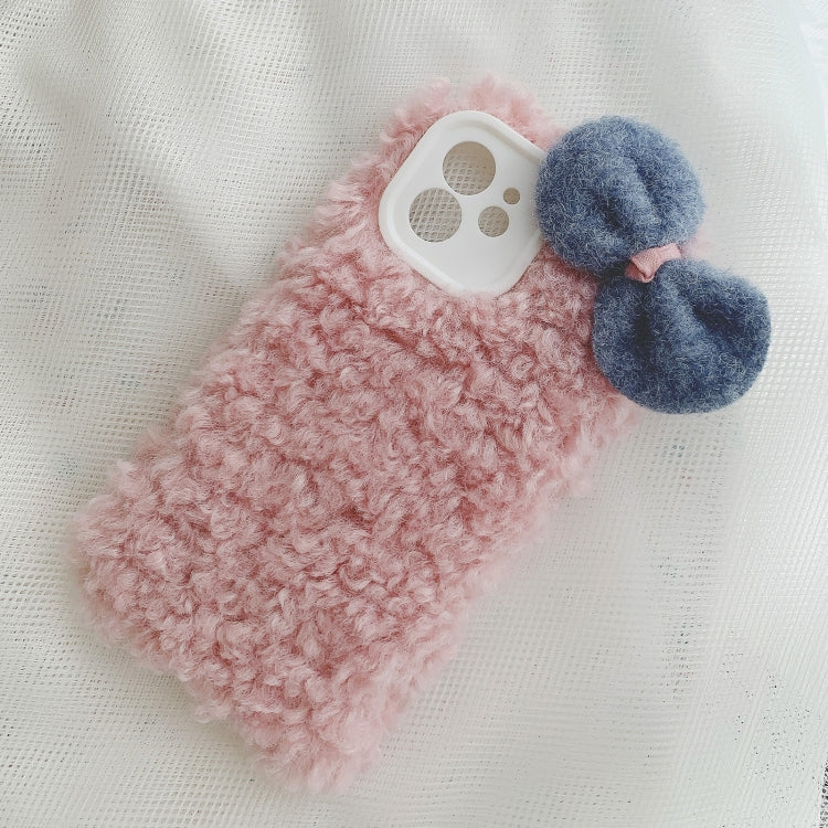 For iPhone 13 mini Bowknot Plush Soft Protective Case