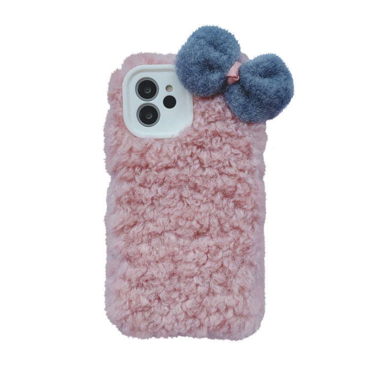 For iPhone 13 Pro Max Bowknot Plush Soft Protective Case
