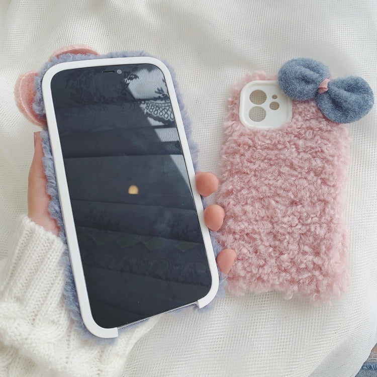 For iPhone 13 Pro Max Bowknot Plush Soft Protective Case