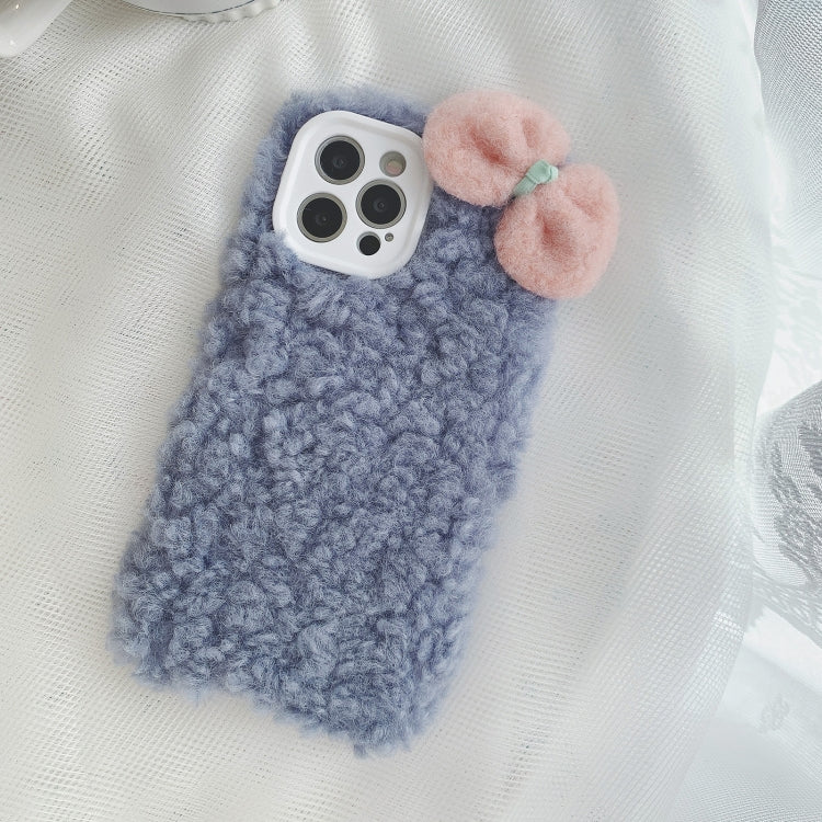 For iPhone 12 Pro Bowknot Plush Soft Protective Case