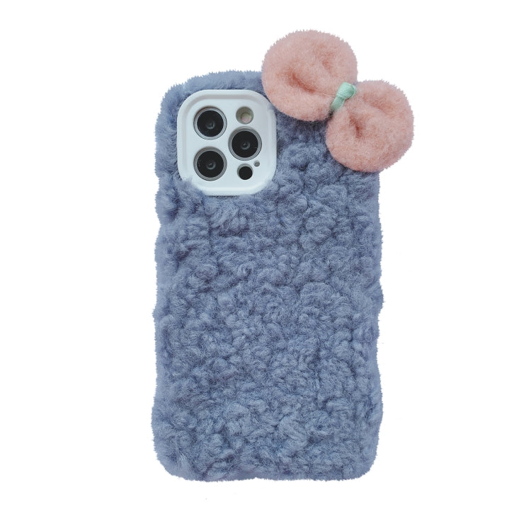 For iPhone 12 Pro Max Bowknot Plush Soft Protective Case