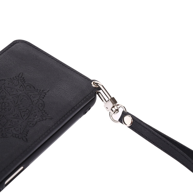 For Huawei P50 Mandala Embossed PU + TPU Magnetic Case with Card Slots & Holder & Lanyard