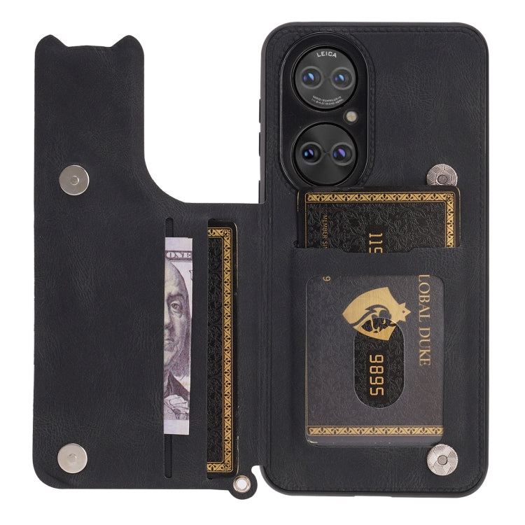 For Huawei P50 Pro Mandala Embossed PU + TPU Magnetic Case with Card Slots & Holder & Lanyard