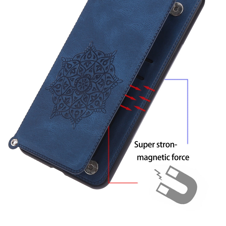 For Huawei P50 Pro Mandala Embossed PU + TPU Magnetic Case with Card Slots & Holder & Lanyard