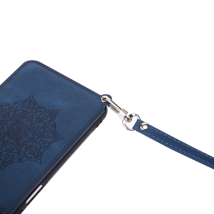 For Huawei P50 Pro Mandala Embossed PU + TPU Magnetic Case with Card Slots & Holder & Lanyard