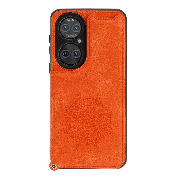 For Huawei P50 Pro Mandala Embossed PU + TPU Magnetic Case with Card Slots & Holder & Lanyard