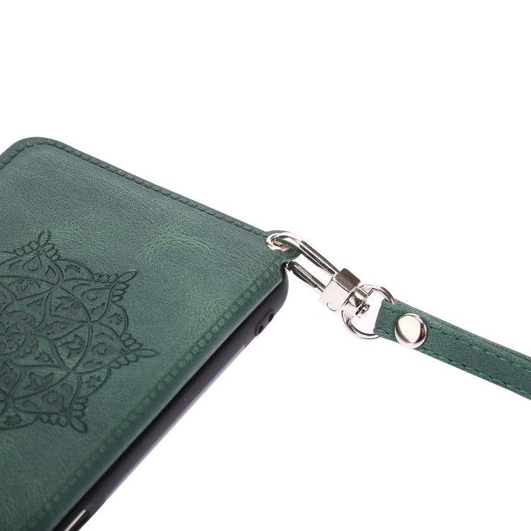For Huawei P50 Pro Mandala Embossed PU + TPU Magnetic Case with Card Slots & Holder & Lanyard