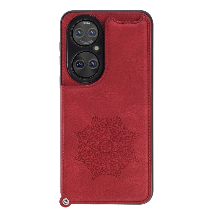 For Huawei P50 Pro Mandala Embossed PU + TPU Magnetic Case with Card Slots & Holder & Lanyard