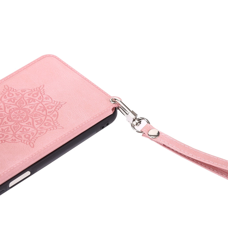 For Huawei P50 Pro Mandala Embossed PU + TPU Magnetic Case with Card Slots & Holder & Lanyard