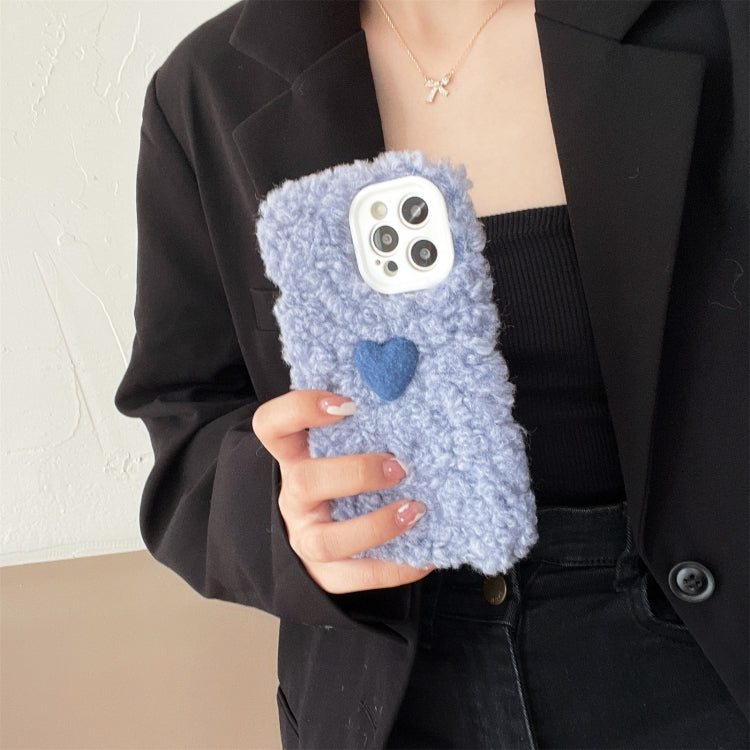 For iPhone 13 mini Plush Heart Soft Protective Case