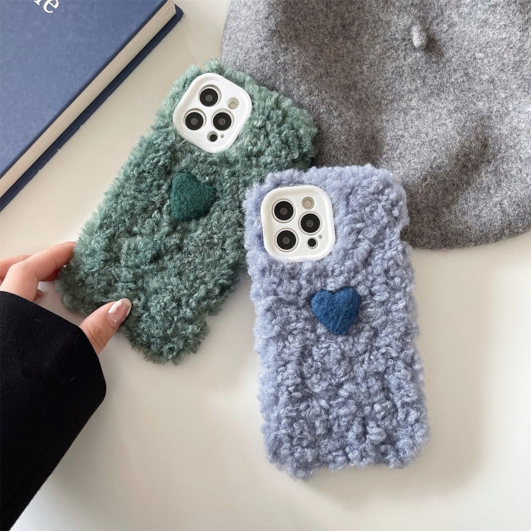 For iPhone 12 mini Plush Heart Soft Protective Case