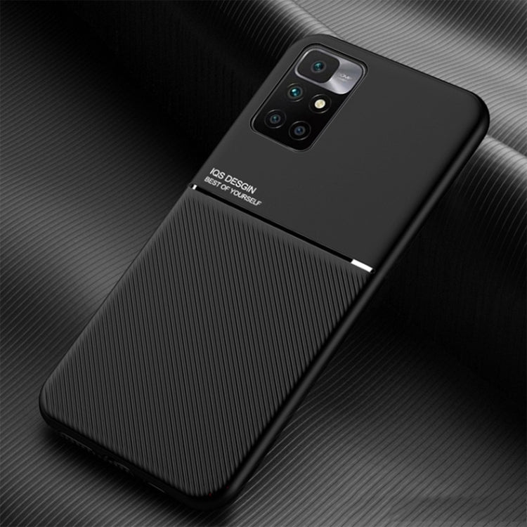For Xiaomi Redmi 10 Classic Tilt Strip Grain Magnetic Shockproof PC + TPU Case