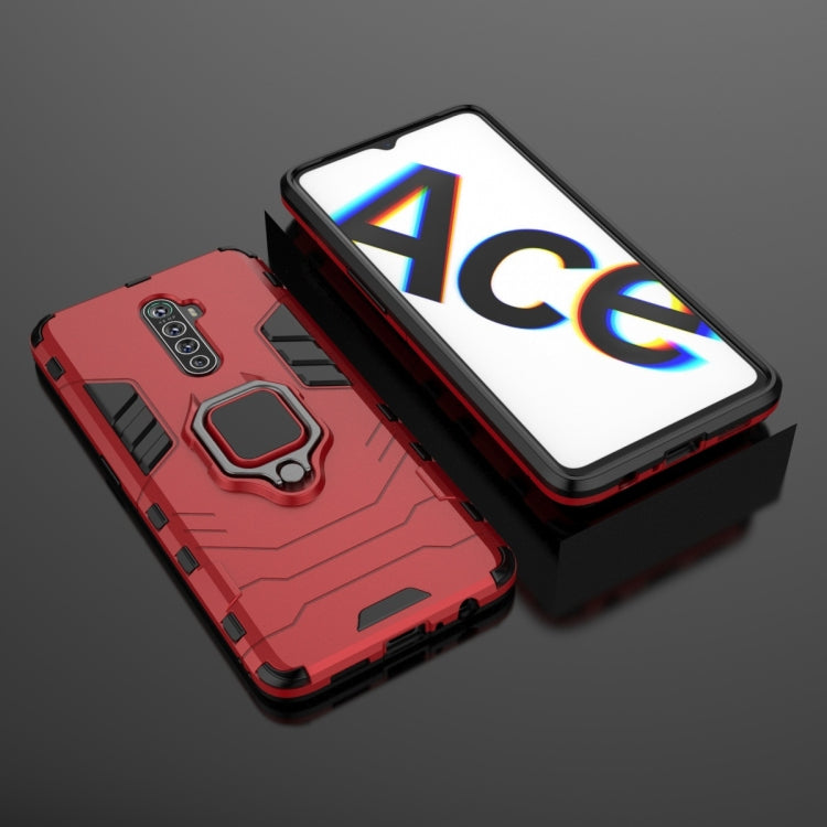 For OPPO Reno Ace Shockproof PC + TPU Protective Case with Magnetic Ring Holder