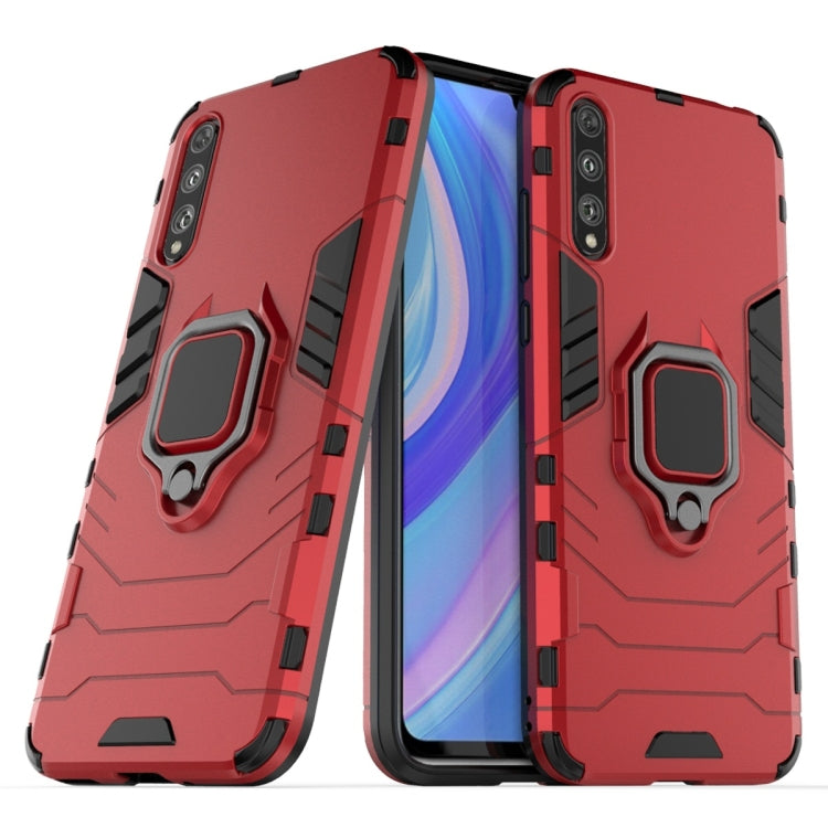 For Huawei Enjoy 10s Shockproof PC + TPU Protective Case with Magnetic Ring Holder