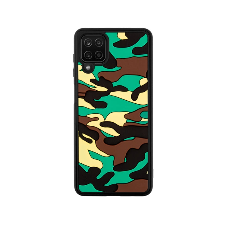 For Samsung Galaxy A12 5G Camouflage Clouds Embossed Skin Feel Silicone Shockproof Case