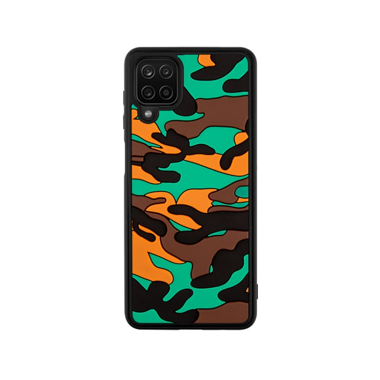 For Samsung Galaxy A12 5G Camouflage Clouds Embossed Skin Feel Silicone Shockproof Case