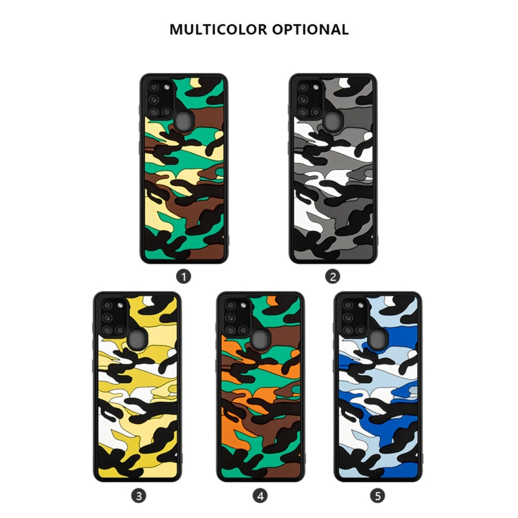 For Samsung Galaxy A21s Camouflage Clouds Embossed Skin Feel Silicone Shockproof Case