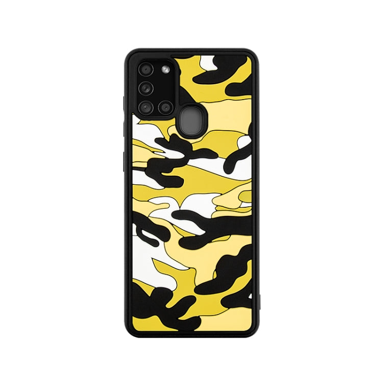 For Samsung Galaxy A21s Camouflage Clouds Embossed Skin Feel Silicone Shockproof Case