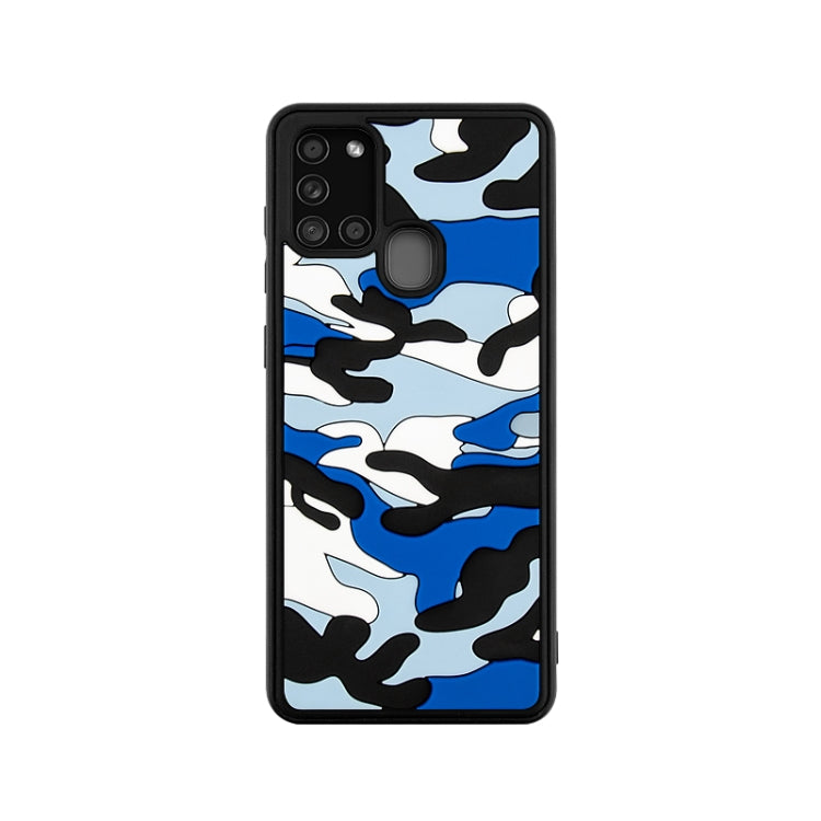 For Samsung Galaxy A21s Camouflage Clouds Embossed Skin Feel Silicone Shockproof Case
