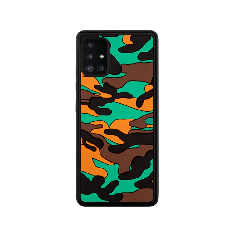 For Samsung Galaxy A51 5G Camouflage Clouds Embossed Skin Feel Silicone Shockproof Case