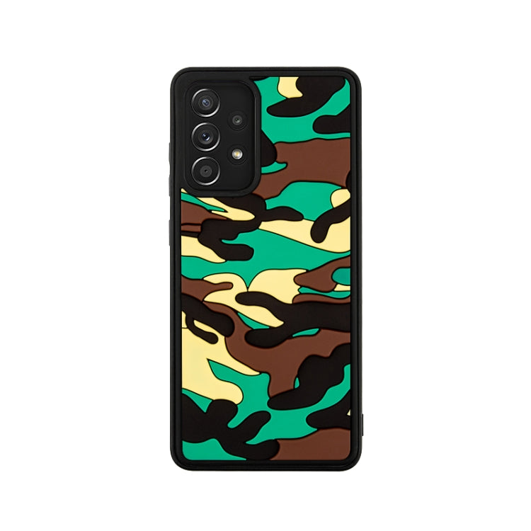 For Samsung Galaxy A52 Camouflage Clouds Embossed Skin Feel Silicone Shockproof Case