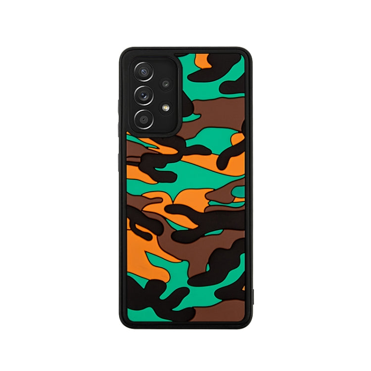For Samsung Galaxy A52 Camouflage Clouds Embossed Skin Feel Silicone Shockproof Case