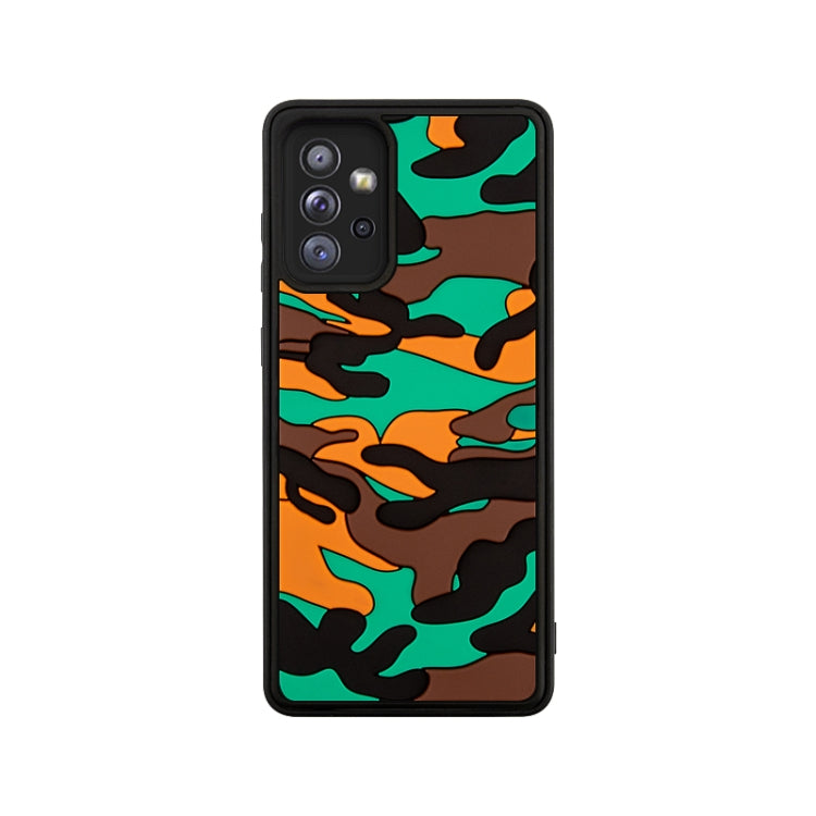 For Samsung Galaxy A72 Camouflage Clouds Embossed Skin Feel Silicone Shockproof Case