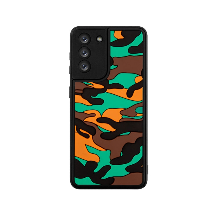 For Samsung Galaxy S21 5G Camouflage Clouds Embossed Skin Feel Silicone Shockproof Case