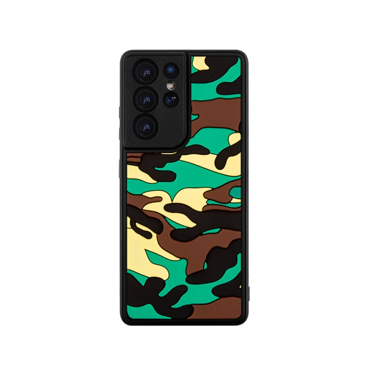 For Samsung Galaxy S21 Ultra 5G Camouflage Clouds Embossed Skin Feel Silicone Shockproof Case