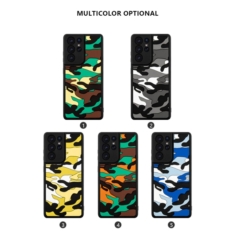 For Samsung Galaxy S21 Ultra 5G Camouflage Clouds Embossed Skin Feel Silicone Shockproof Case