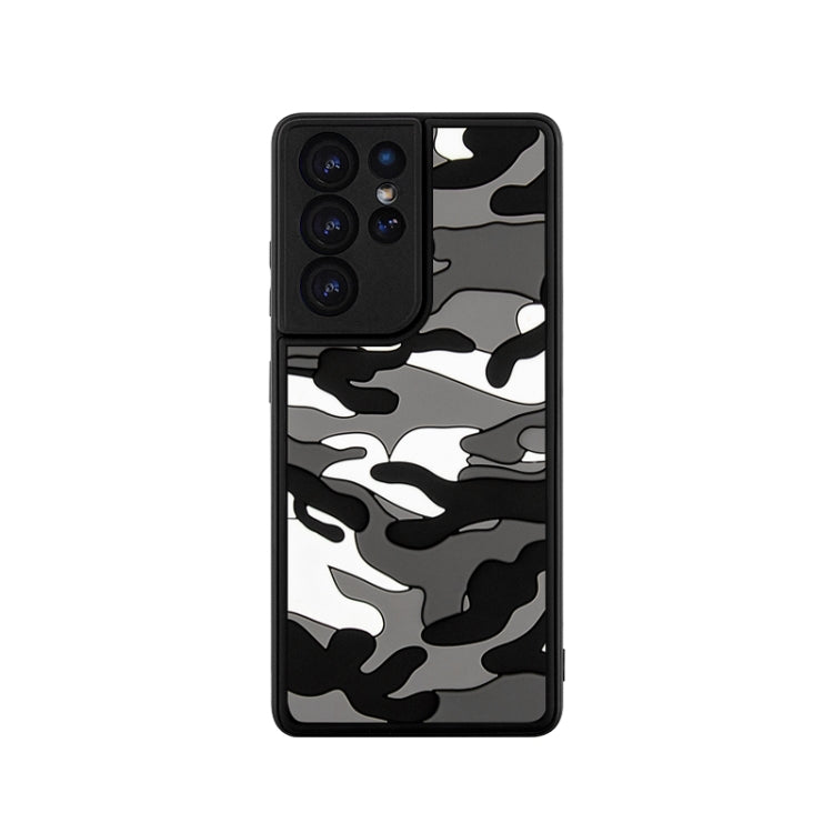 For Samsung Galaxy S21 Ultra 5G Camouflage Clouds Embossed Skin Feel Silicone Shockproof Case