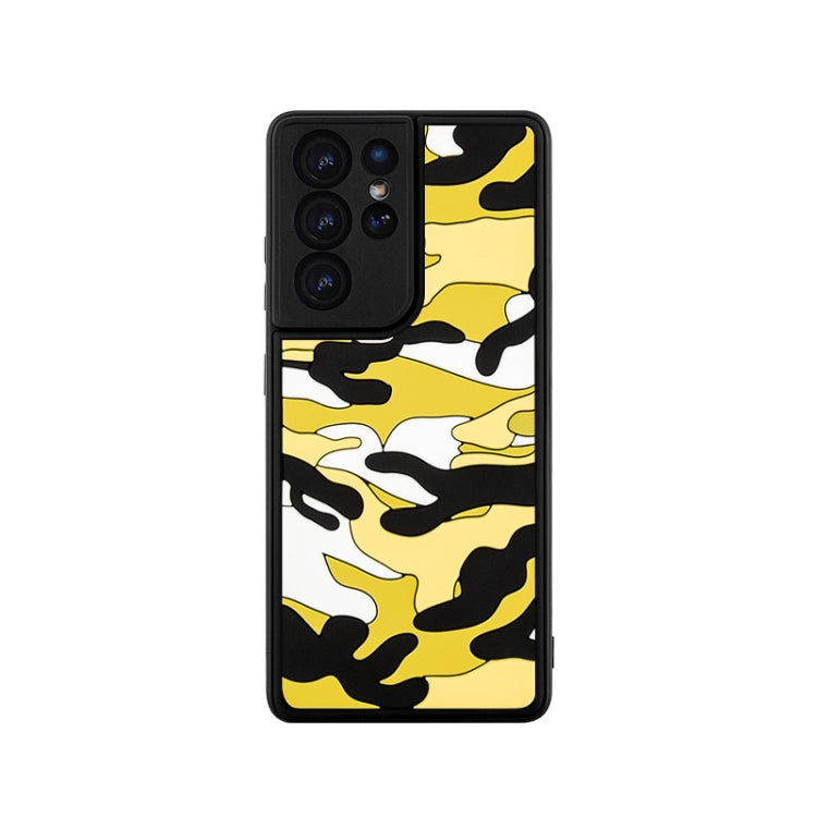 For Samsung Galaxy S21 Ultra 5G Camouflage Clouds Embossed Skin Feel Silicone Shockproof Case