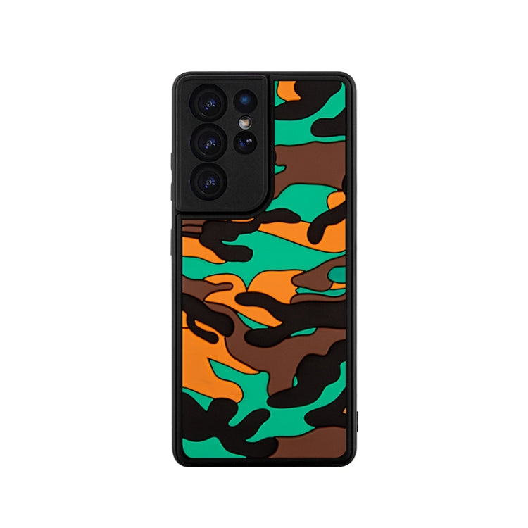 For Samsung Galaxy S21 Ultra 5G Camouflage Clouds Embossed Skin Feel Silicone Shockproof Case