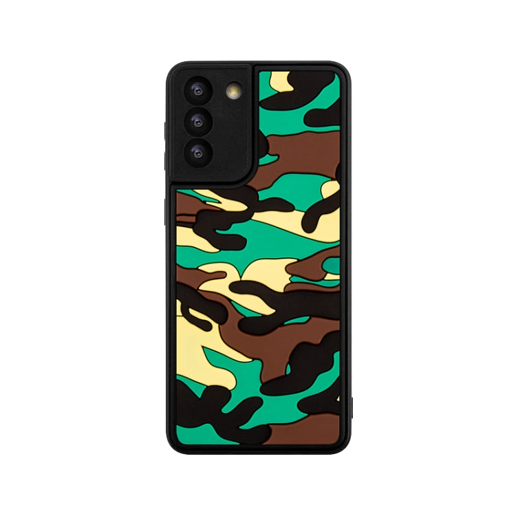For Samsung Galaxy S21+ 5G Camouflage Clouds Embossed Skin Feel Silicone Shockproof Case