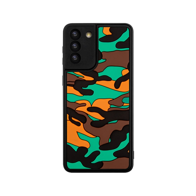 For Samsung Galaxy S21+ 5G Camouflage Clouds Embossed Skin Feel Silicone Shockproof Case