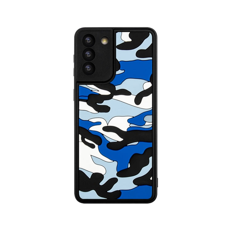 For Samsung Galaxy S21+ 5G Camouflage Clouds Embossed Skin Feel Silicone Shockproof Case