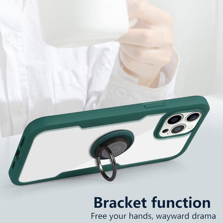 For iPhone 12 / 12 Pro 360 All-inclusive Dual-sided Magnetic Case with Ring Holder