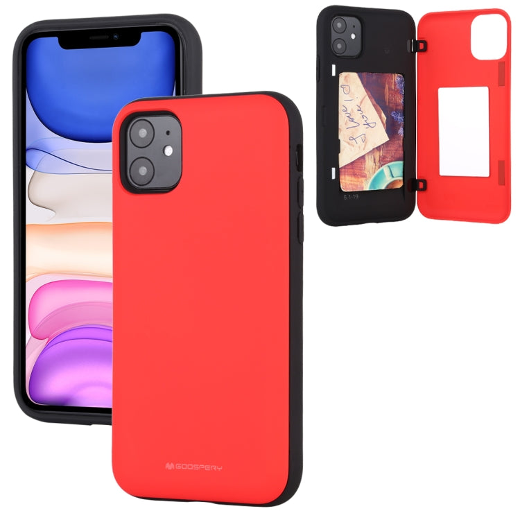 For iPhone 11 GOOSPERY MAGNETIC DOOR BUMPER Magnetic Catche Shockproof Soft TPU + PC Case With Card Slot