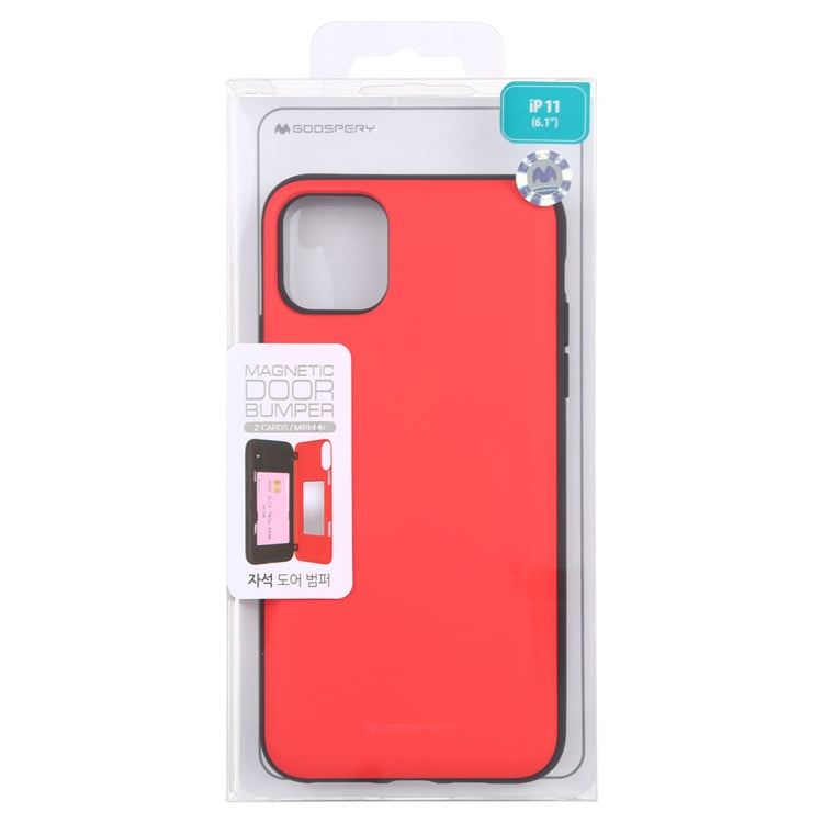 For iPhone 11 GOOSPERY MAGNETIC DOOR BUMPER Magnetic Catche Shockproof Soft TPU + PC Case With Card Slot
