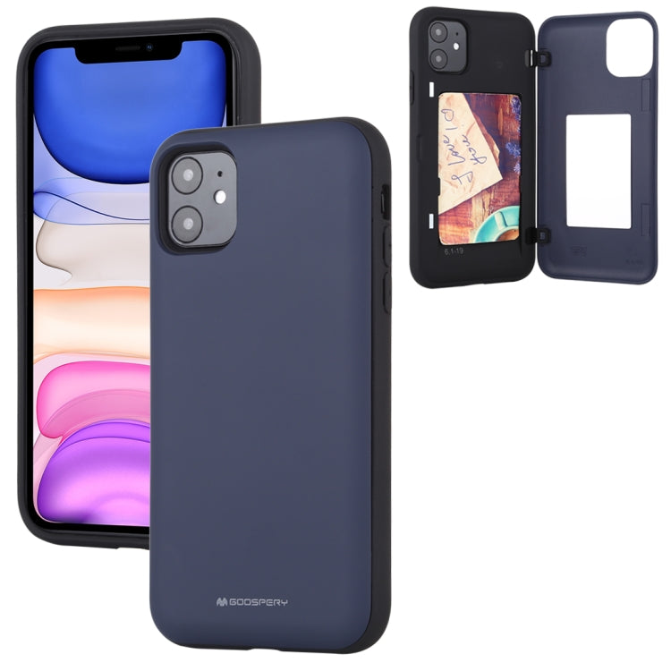 For iPhone 11 GOOSPERY MAGNETIC DOOR BUMPER Magnetic Catche Shockproof Soft TPU + PC Case With Card Slot
